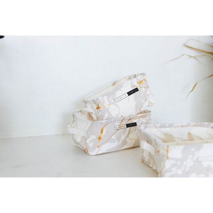 Корзина для мелочей Доляна «Мрамор», 23×16×12 см, цвет серый