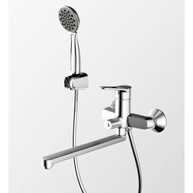 

Смеситель для ванны BRAVAT Eco-D F693158C-LB, с длинным изливом и лейкой, хром