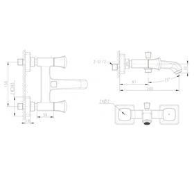 

Смеситель для ванны BRAVAT Whirlpool F678112C-01, двухвентильный, с коротким изливом, хром