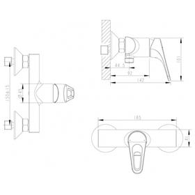 

Смеситель для душа BRAVAT Drop-D F948162C-01, однорычажный, латунь, хром