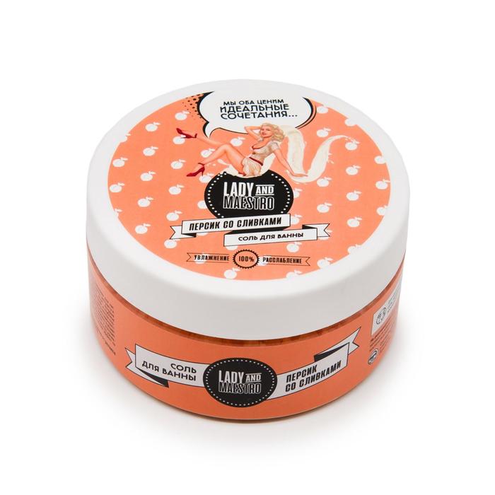 Соль для ванн LadyMaestro Персик со сливками 250 г 168₽