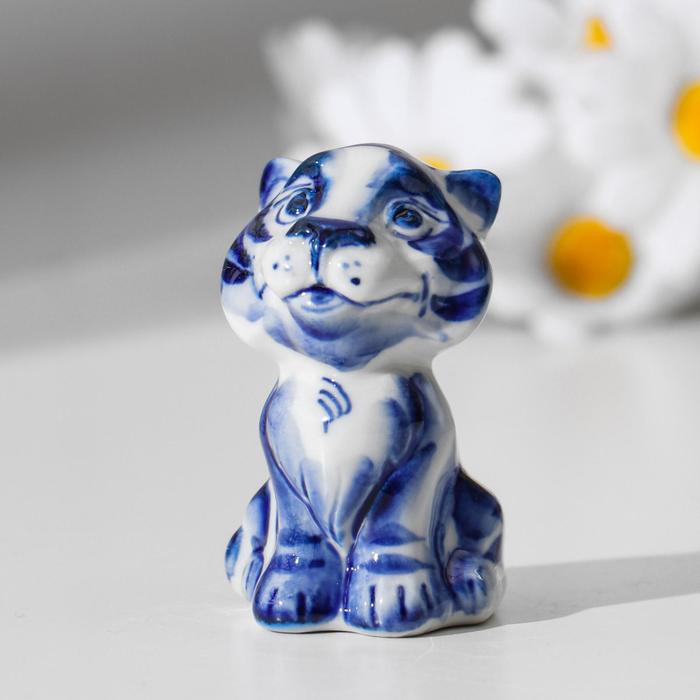

Сувенир "Тигр "Красавчик-Джек", 7 см, гжель