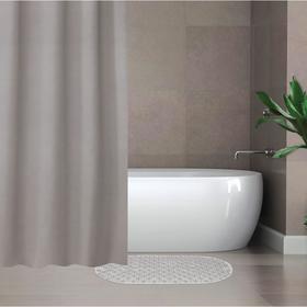 Набор для ванной SAVANNA «Селест»: штора 180×180 см, ковёр 38×69 см, цвет серебристый