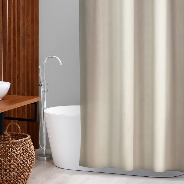 Штора для ванны SAVANNA «Классик», с люверсами, 180×180 см, EVA, цвет бежевый