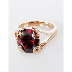 

Кольцо с гранатом "Лагуна", позолота с родированием, размер 17