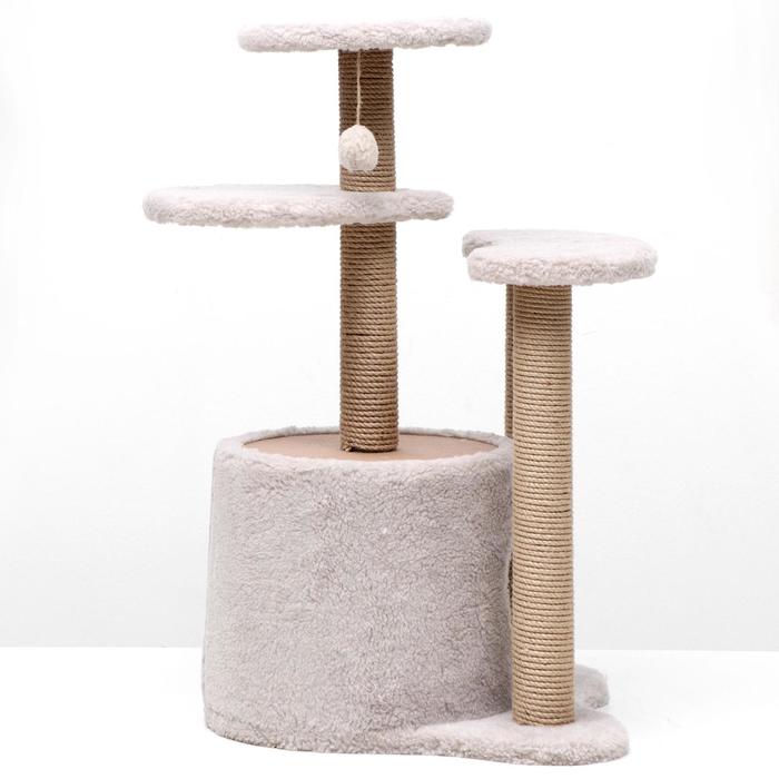 

Игровой комплекс с домиком, 3 площадками и игрушкой, 50х50х85 см, тёмно-бежевый