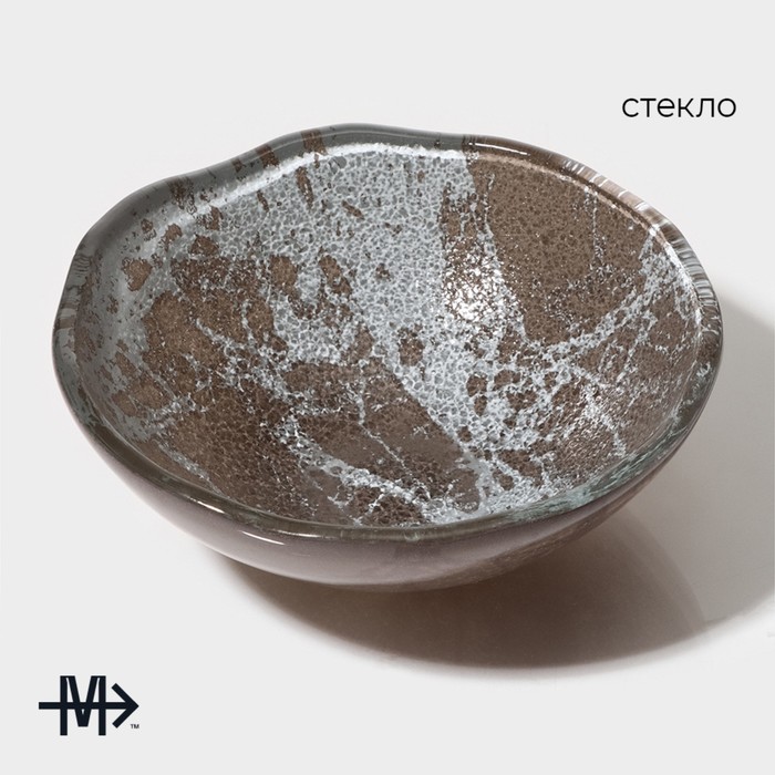 фото Миска magistro «мрамор», d=12,5 см, цвет графит