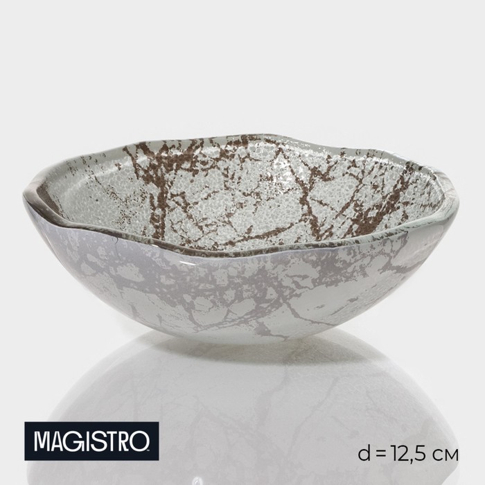 фото Миска magistro «мрамор», d=13 см, цвет белый