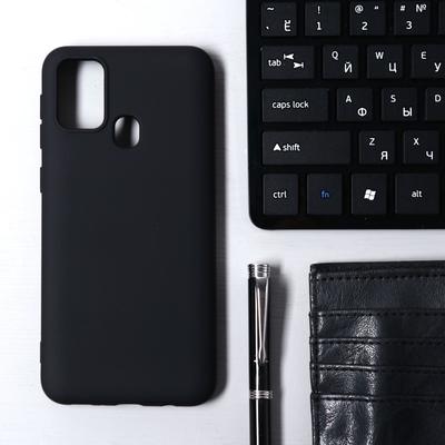 Чехол Krutoff, для Samsung Galaxy Galaxy M31 (M315), матовый, черный - Фото 1