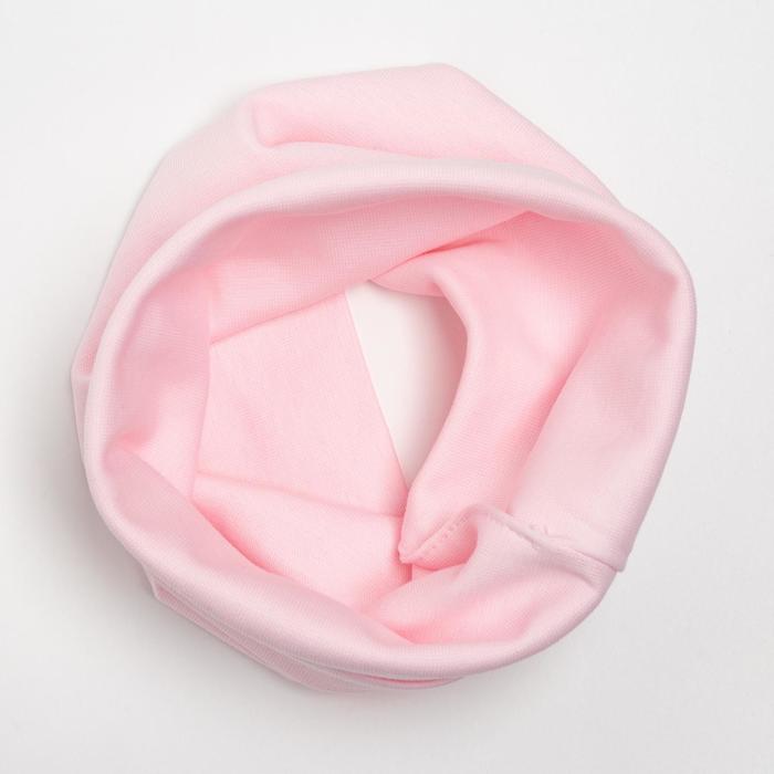 Снуд для девочки, цвет бледно-розовый, размер 50-52 см