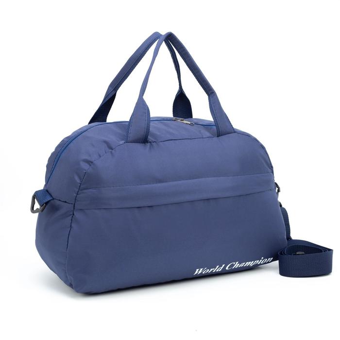 фото Сумка спортивная, отдел на молнии, наружный карман, длинный ремень, цвет синий