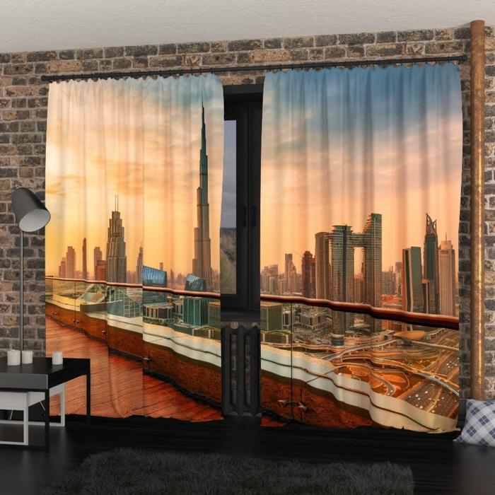 

Фотошторы «Завораживающий закат в Дубае», размер 145х260 см, блэкаут