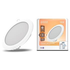 

Светильник светодиодный Gauss Smart Home DIM, 16 Вт, 2700 К, диаметр 165 мм