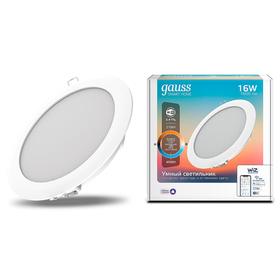 

Светильник светодиодный Gauss Smart Home DIM DIM+CCT, 16 Вт, 2700-4000 К, диаметр 165 мм