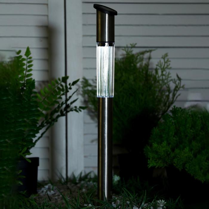 фото Фонарь садовый на солнечной батарее "столбик" 55 см, d-4,9 см, 1 led, металл luazon lighting