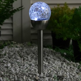 Фонарь садовый на солнечной батарее "Шар света" 36,5см, d-6см, 1 led, металл