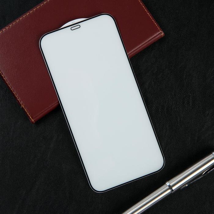 

Защитное стекло Krutoff, для iPhone 12 Pro Max (6.7"), полный клей, черная рамка