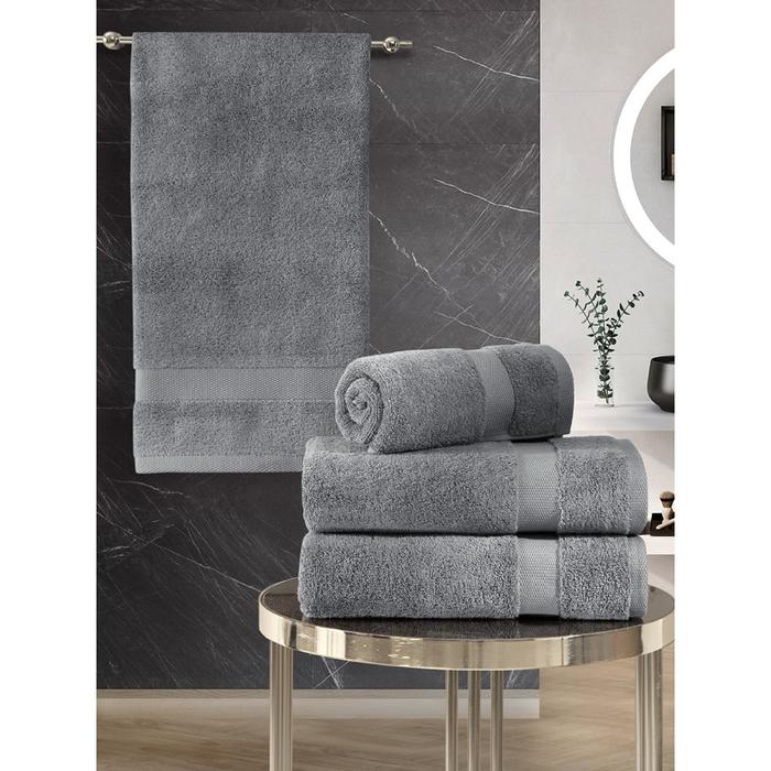 

Комплект махровых полотенец Arel, размер 50x100 см - 2 шт, 70x140 см - 2 шт, цвет серый