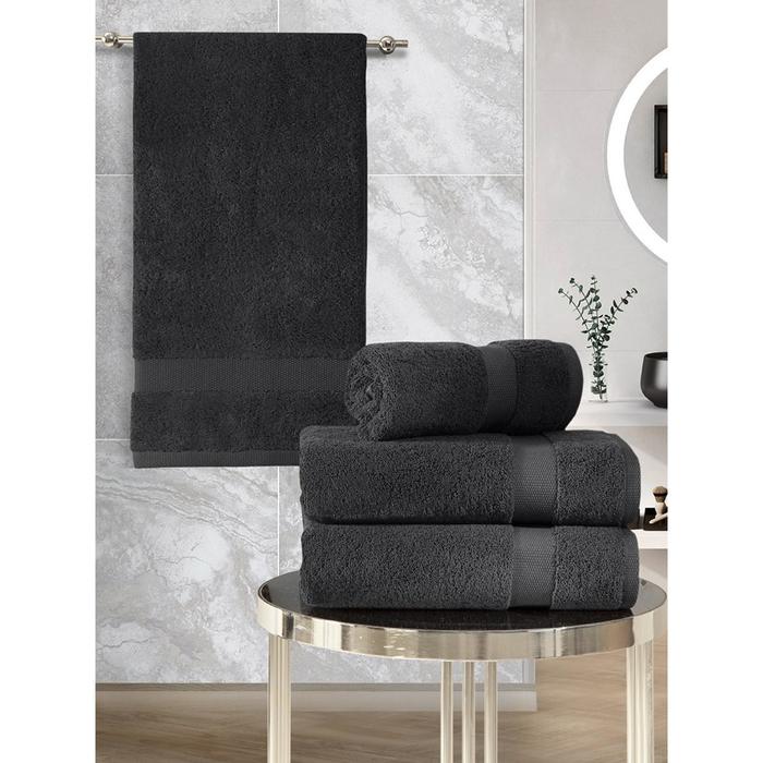 

Комплект махровых полотенец Arel, размер 50x100 см - 2 шт, 70x140 см -2 шт, цвет тёмно-коричневый