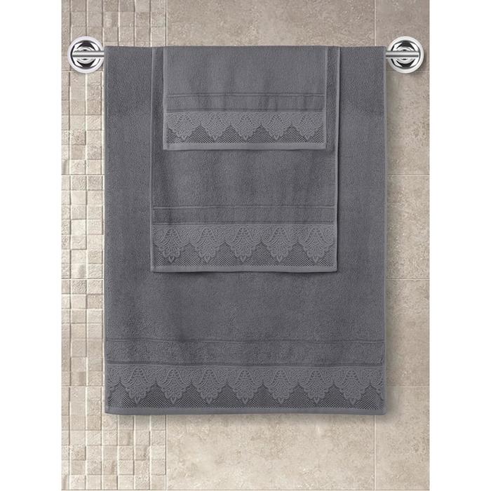 Полотенце махровое Siesta, размер 70x140 см, цвет тёмно-серый
