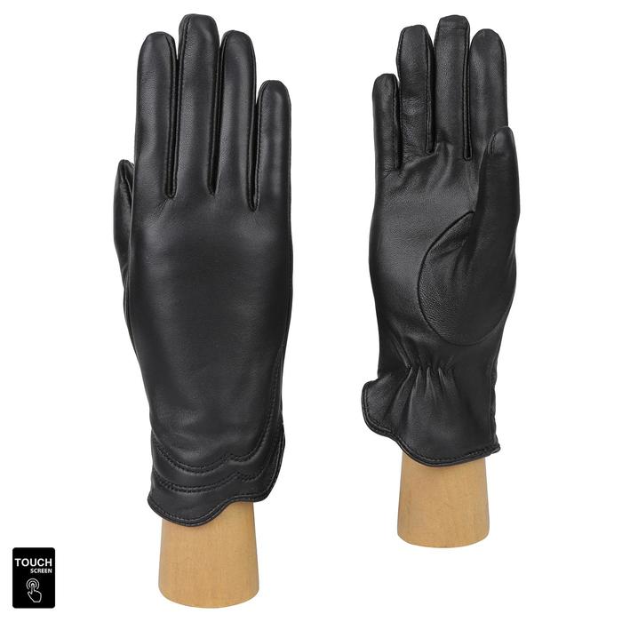 Перчатки женские натуральная кожа (Размер 7.5) черный, Touchscreen
