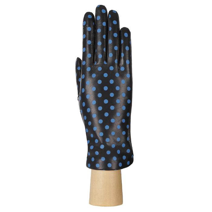 Перчатки женские, размер 6.5, цвет чёрный/синий