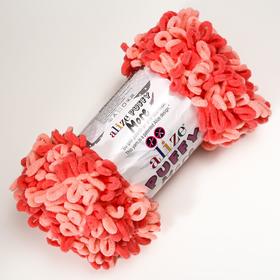 

Пряжа "Puffy more" 100 % микрополиэстер 11,5м/150г (6275 розовый-коралл)