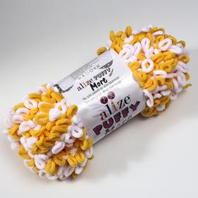 

Пряжа "Puffy more" 100 % микрополиэстер 11,5м/150г (6282 белый-желт)