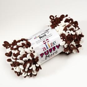 

Пряжа "Puffy more" 100 % микрополиэстер 11,5м/150г (6288 белый-шоколад)
