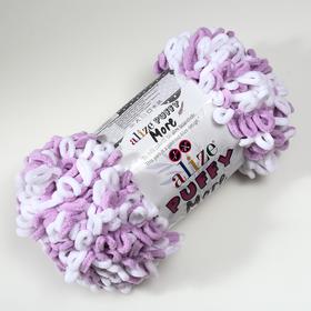

Пряжа "Puffy more" 100 % микрополиэстер 11,5м/150г (6291 белый-сирень)