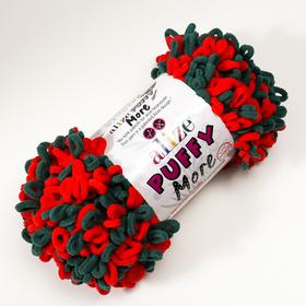 

Пряжа "Puffy more" 100 % микрополиэстер 11,5м/150г (6292 красный-зеленый)