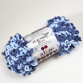 

Пряжа "Puffy more" 100 % микрополиэстер 11,5м/150г (6295 синий-голубой)