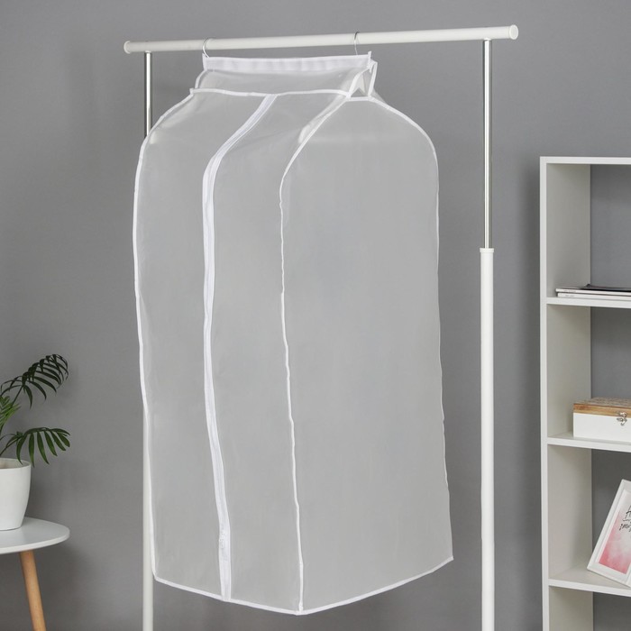 Чехол для одежды плотный Доляна, 60×100×50 см, PEVA, цвет белый