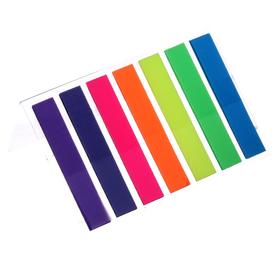 Блок-закладки с липким краем пластик 20л*7 цветов флуор, 8мм*45мм