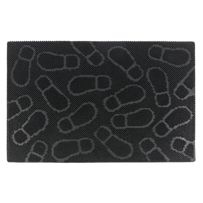 Коврик резиновый «Следы», 60х90 см, цвет чёрный коврик на ступеньку резиновый 25×75 см цвет чёрный