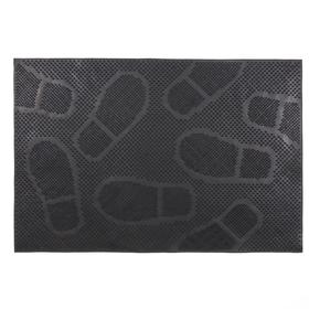 Коврик резиновый «Следы», 40х60 см, цвет чёрный