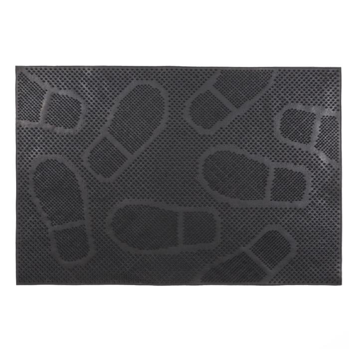 Коврик резиновый «Следы», 40х60 см, цвет чёрный коврик на ступеньку резиновый 25×75 см цвет чёрный
