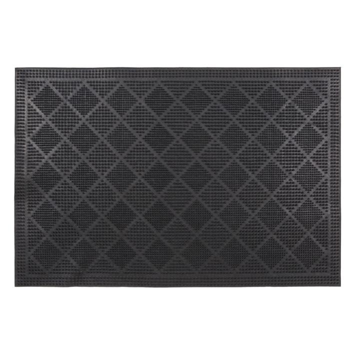 Коврик резиновый «Ромбики», 40х60 см, цвет чёрный коврик на ступеньку резиновый 25×75 см цвет чёрный