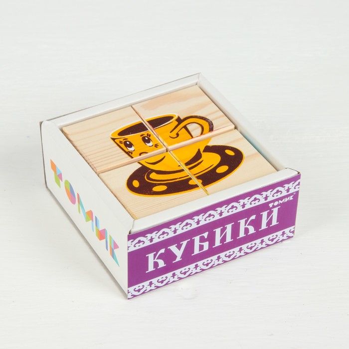 Кубики "Посуда", 4 элемента