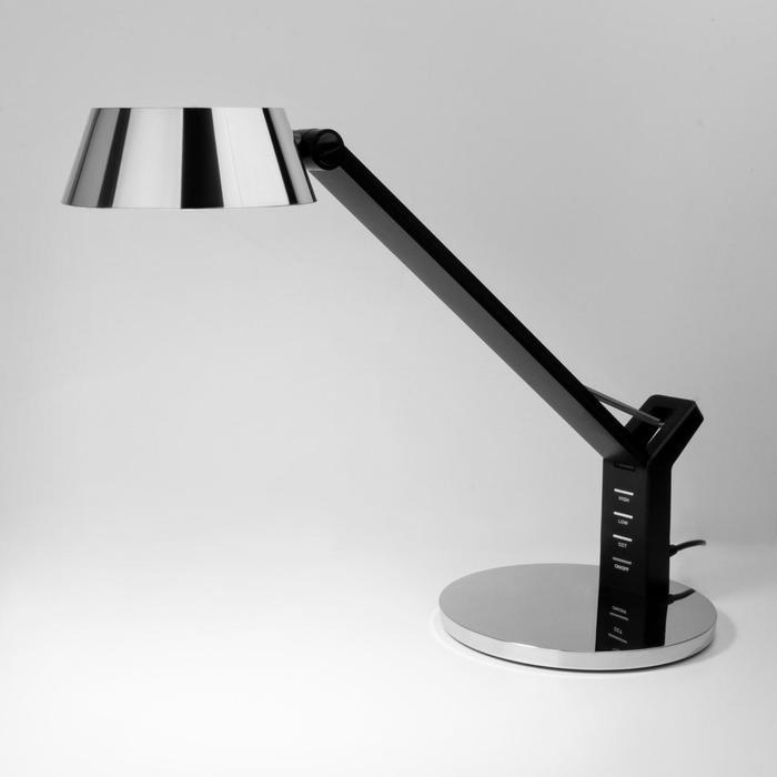 цена Настольная лампа Slink, 8Вт LED, 480лм, 3300-6500К, цвет чёрный, серебро