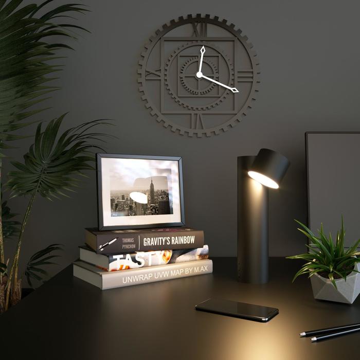 Настольная лампа Premier, 6Вт LED, 250лм, 3300-6500К, цвет чёрный люстра posh 160вт led 3300 6500к 8000лм цвет медь
