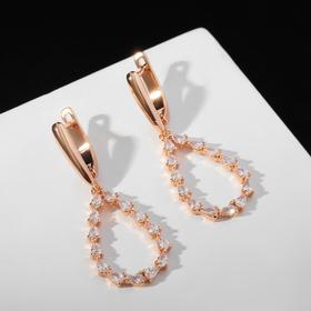 

Серьги со стразами "Искорки" шипы, цвет белый в золоте
