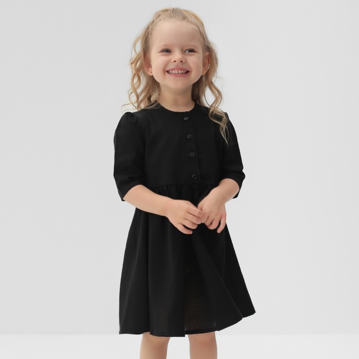 Платье для девочки MINAKU: Cotton collection, цвет чёрный, рост 116см
