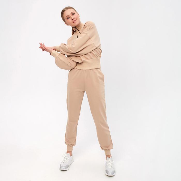 

Костюм (свитшот, брюки) MINAKU: Casual Collection цвет бежевый, размер 44