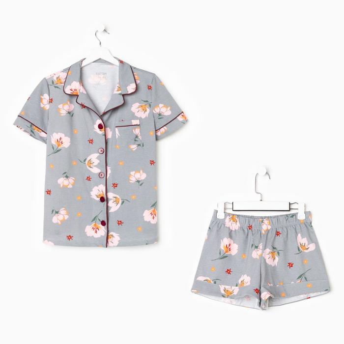 

Пижама женская (рубашка и шорты) KAFTAN "Цветы" размер 44-46