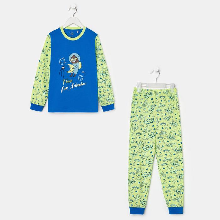 Пижама для мальчика, цвет зелёный, рост 98-104 см