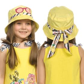 

Панама для девочек, размер 50-52, цвет жёлтый