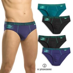 

Трусы мужские, размер L, цвет морская волна, чёрный, 2 шт.