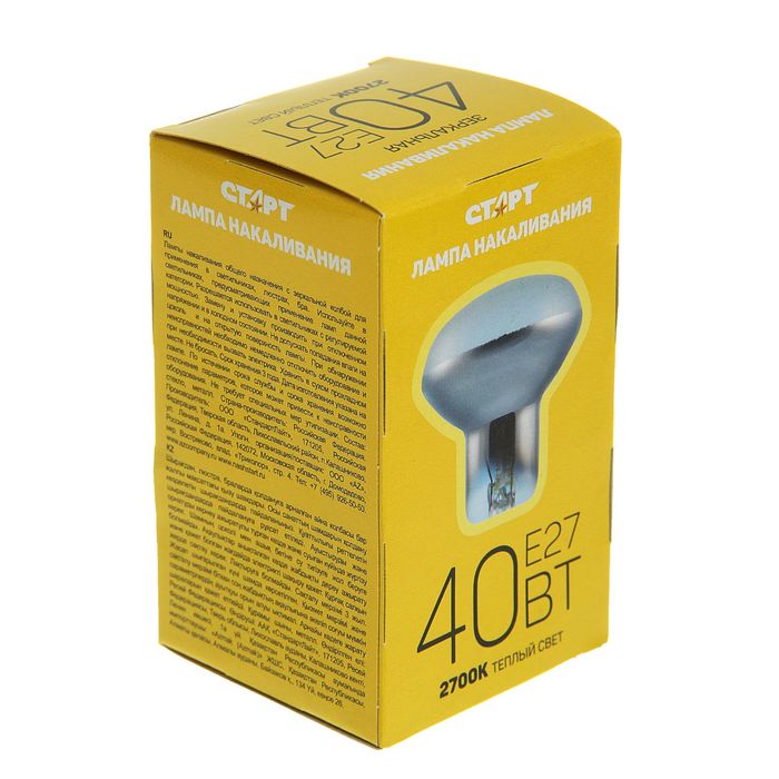 Лампа накаливания "Старт", E27, 40 Вт
