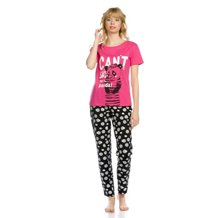 цена Комплект из футболки и брюк женский, размер XXS, цвет малиновый